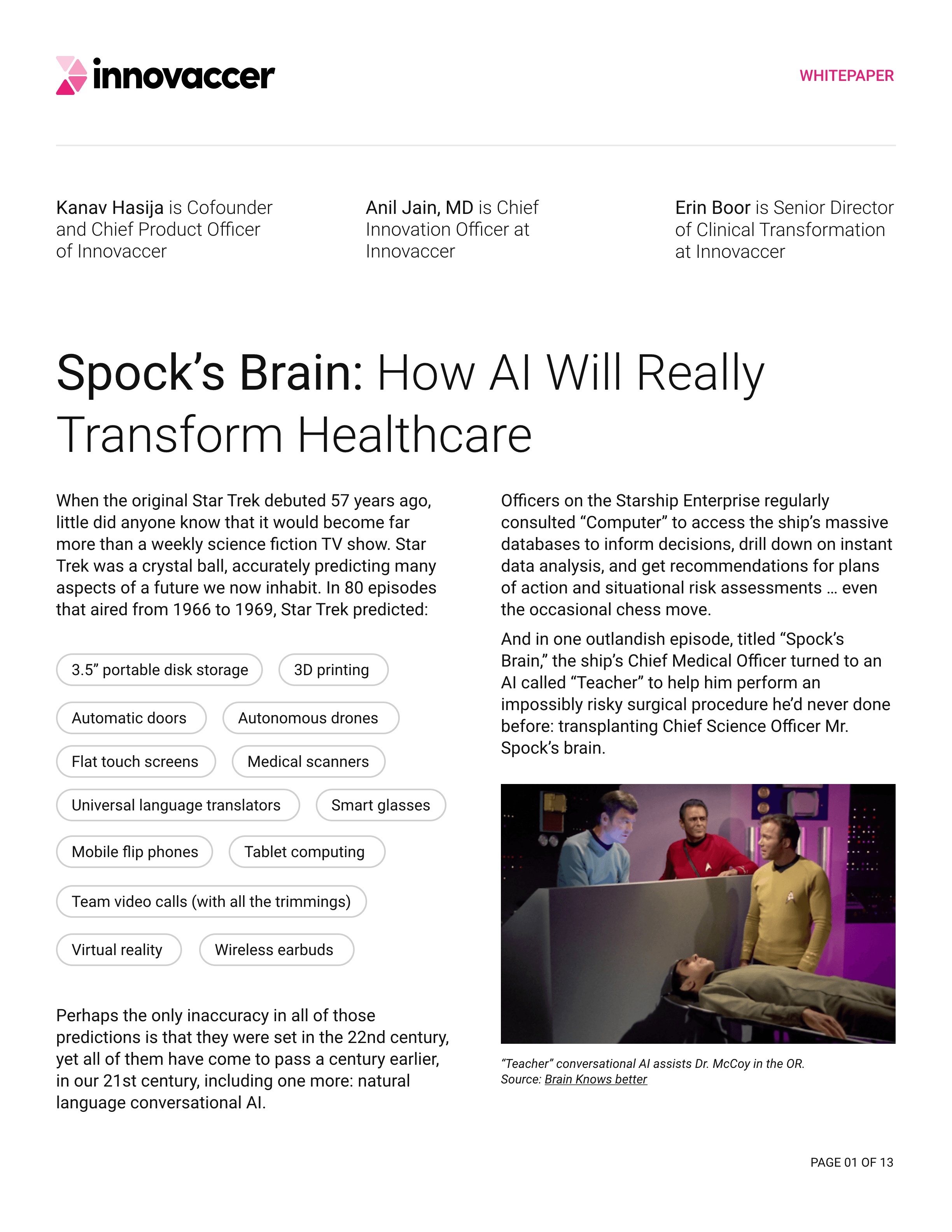 Spock’s Brain: How AI Will Really Transform Healthcare